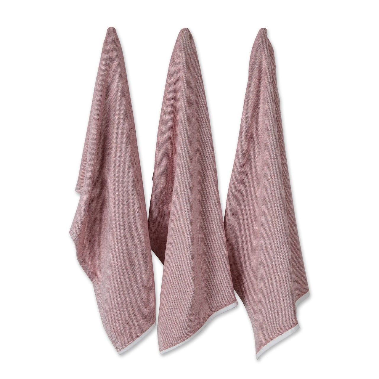 DII® Barn Red Chambray Terry Dishtowels, 3ct.